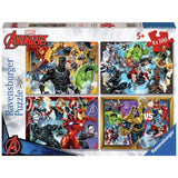 Marvel Avengers puzzle set 4x100 pieces, imported from the UK