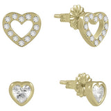 Radley heart stud earrings set of 2, 18ct gold plated (British brand)