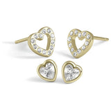 Radley heart stud earrings set of 2, 18ct gold plated (British brand)
