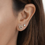 Radley heart stud earrings set of 2, 18ct gold plated (British brand)