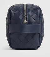 Leather Intrecciato Weave Wash Bag with Zip Fastening 13cm x 26cm x 10cm