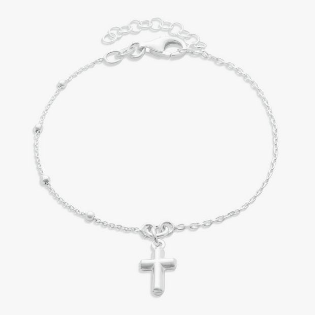 Revere sterling silver cross charm bracelet (British brand)