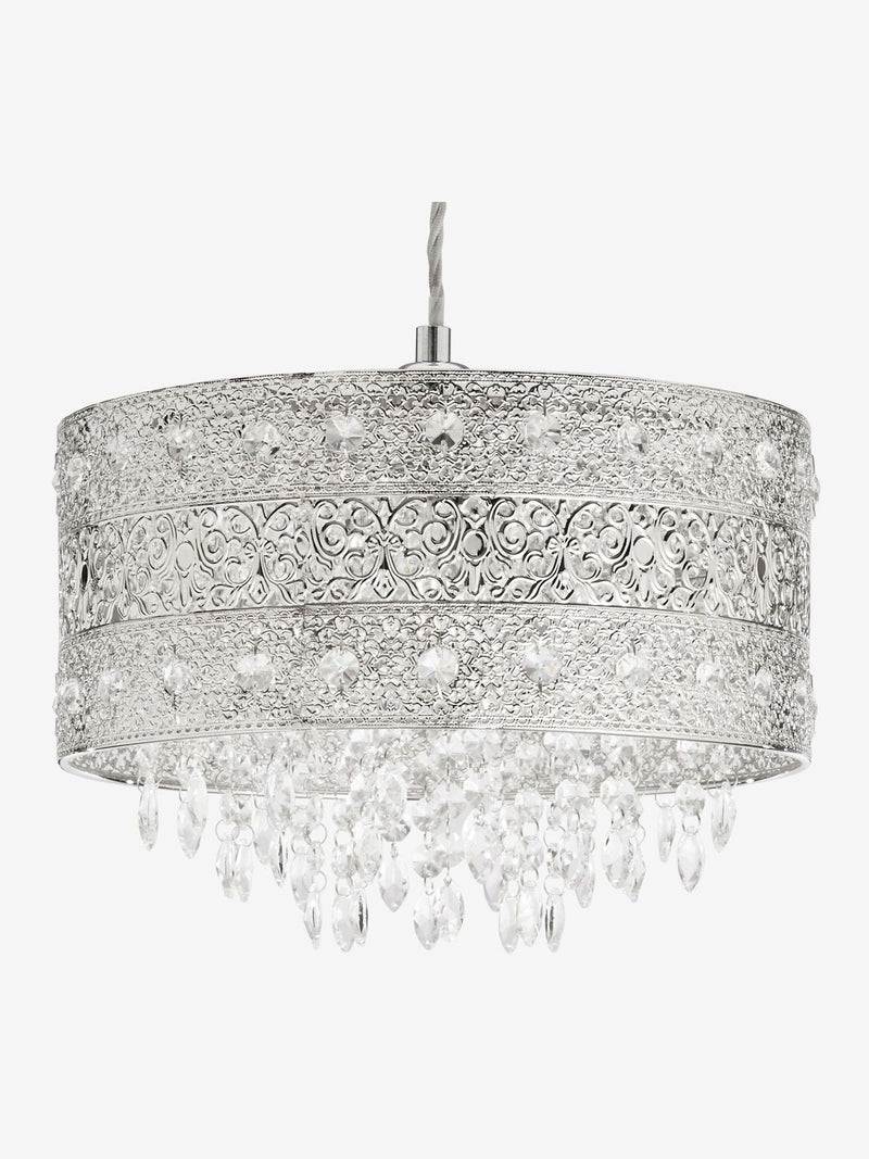 Chrome Maya easy fit pendant lamp shade, imported from the UK