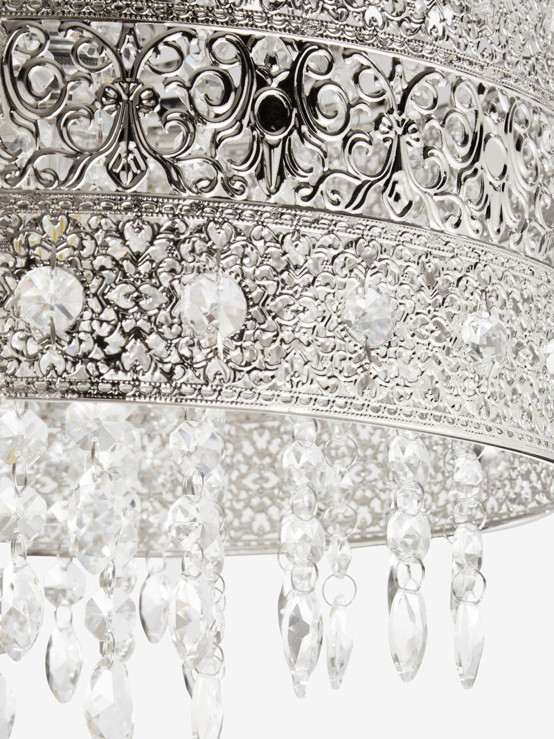 Chrome Maya easy fit pendant lamp shade, imported from the UK