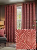 Paoletti Terracotta Gatsby Jacquard eyelet curtains, UK version