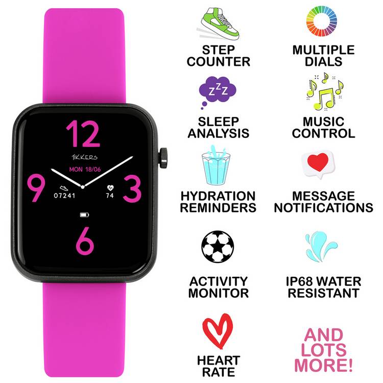 Tikkers kids smartwatch bright pink Series 13, UK version