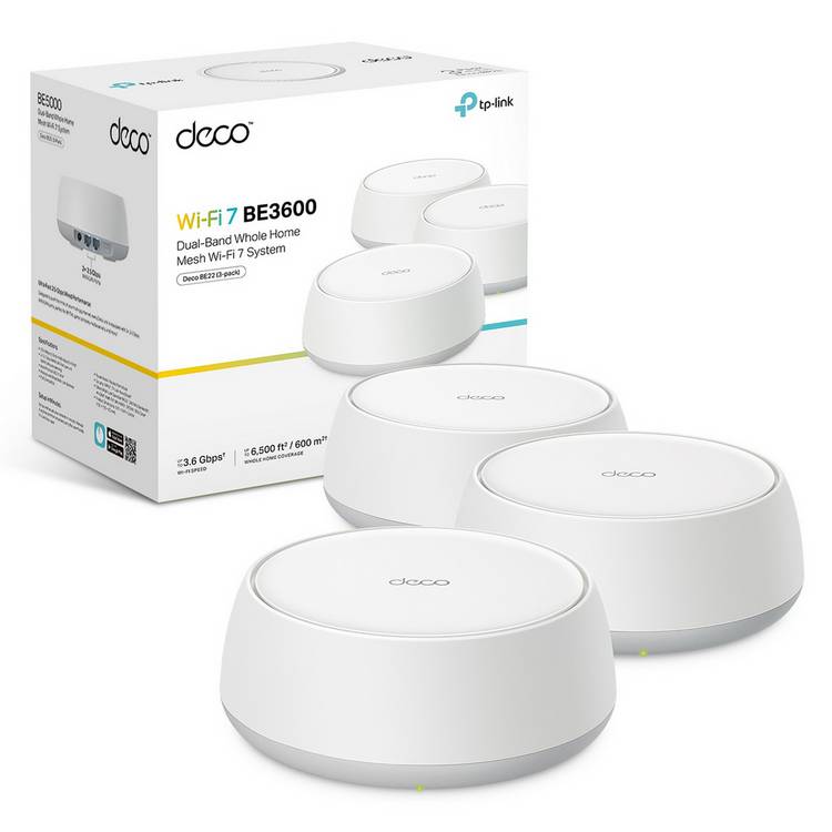 TP-Link Deco BE22 mesh Wi-Fi system 3 pack, UK version