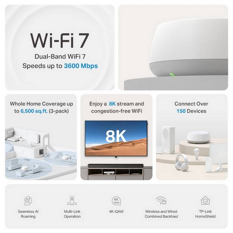 TP-Link Deco BE22 mesh Wi-Fi system 3 pack, UK version