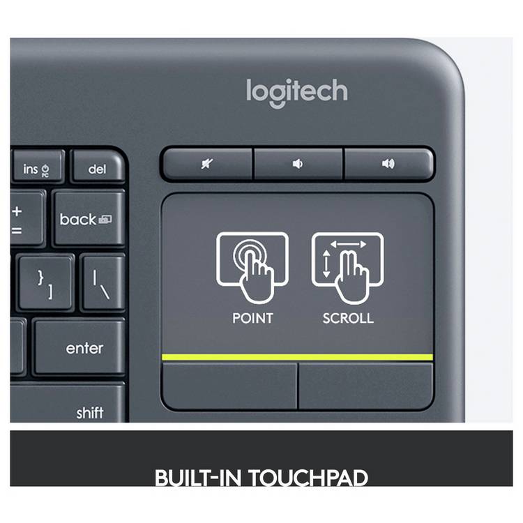Logitech K400 Plus wireless keyboard (British brand)