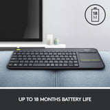 Logitech K400 Plus wireless keyboard (British brand)