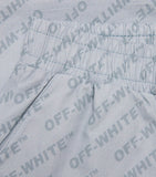 Off-White kids bowling shorts with logo for ages 4-12+, imported from the UK