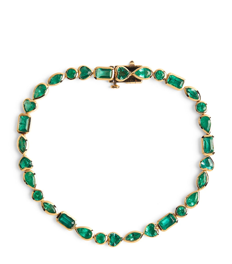 SHAY yellow gold emerald multi-shape bracelet (British brand)