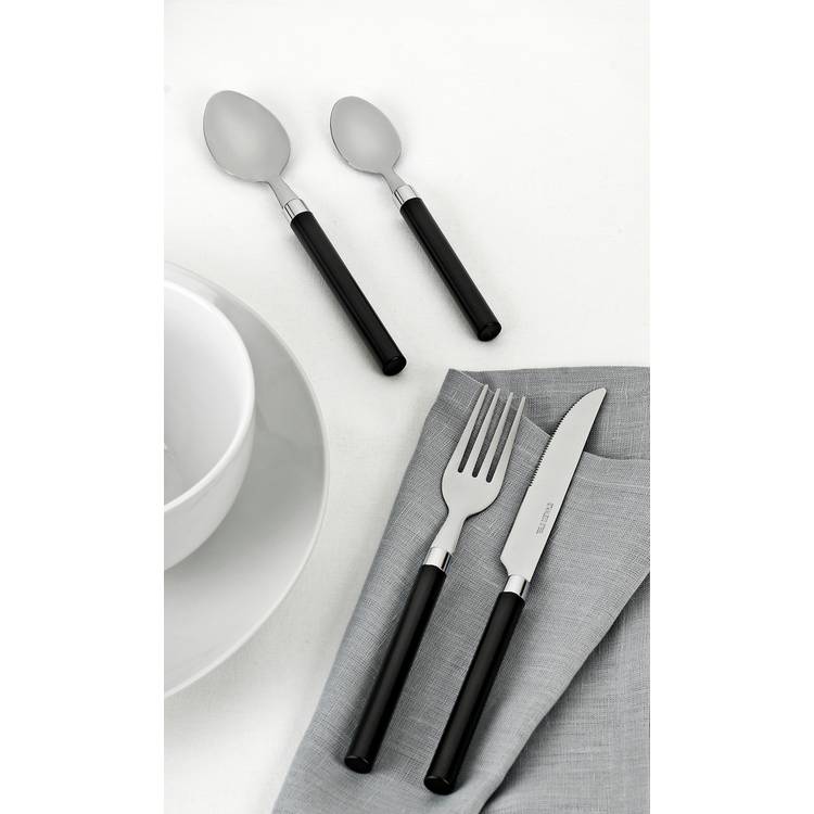Argos Home 16 piece cutlery set black stainless steel, UK version