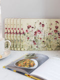 Red Wild Poppy cork-backed placemats set of 6 (British brand)