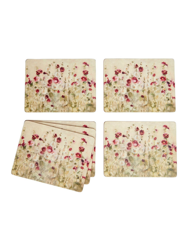 Red Wild Poppy cork-backed placemats set of 6 (British brand)