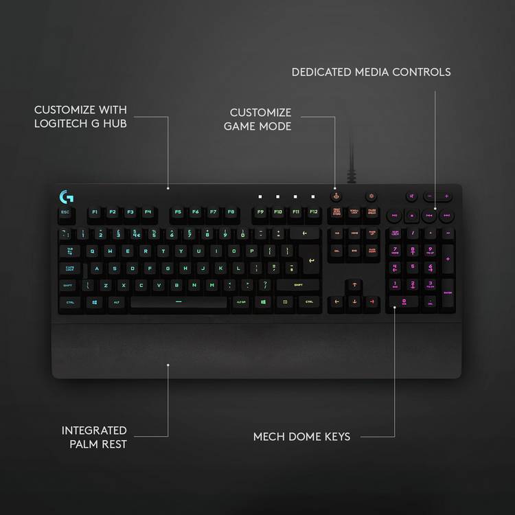 Logitech G213 Prodigy RGB gaming keyboard, imported from the UK