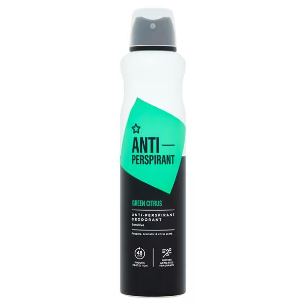 Superdrug men's sensitive anti-perspirant spray 250ml (British brand)