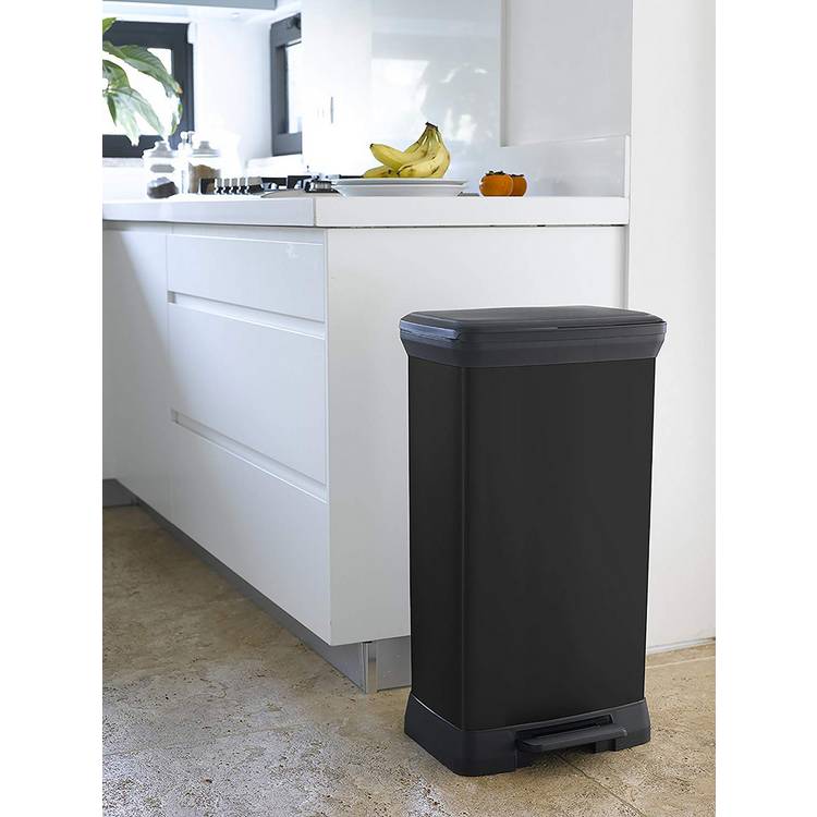 Curver pedal bin black 50 litre, imported from the UK
