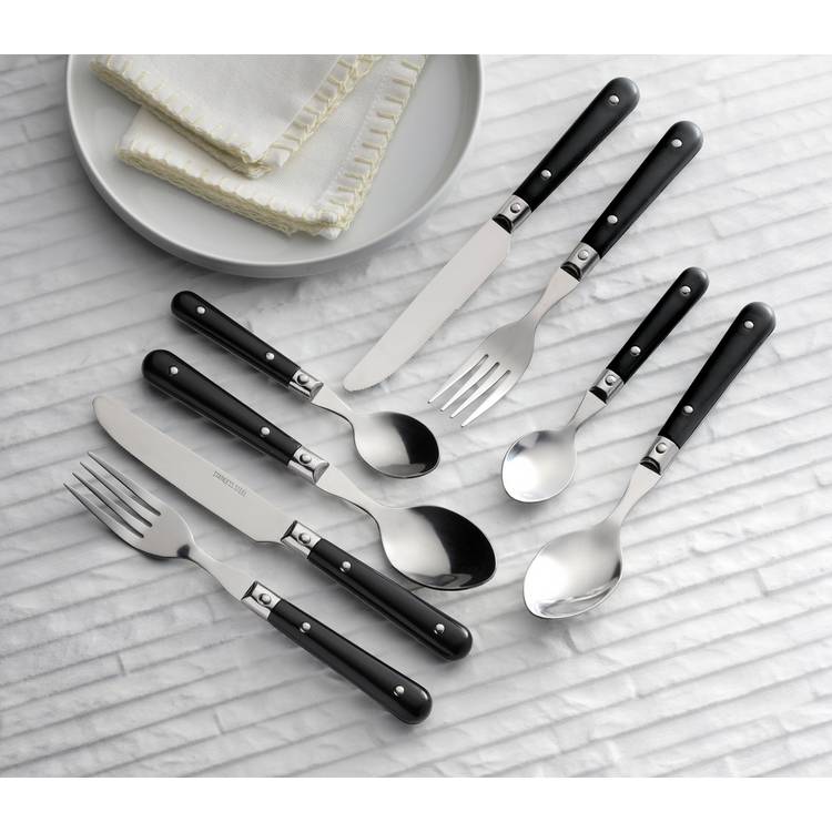 Argos Home black 16-piece bistro cutlery set, imported from the UK