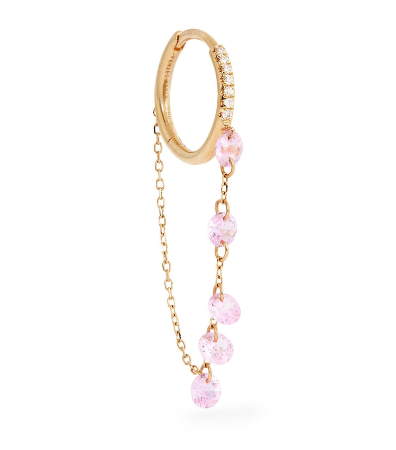 Persée Danaé single earring in yellow gold with diamond and sapphire (British brand)
