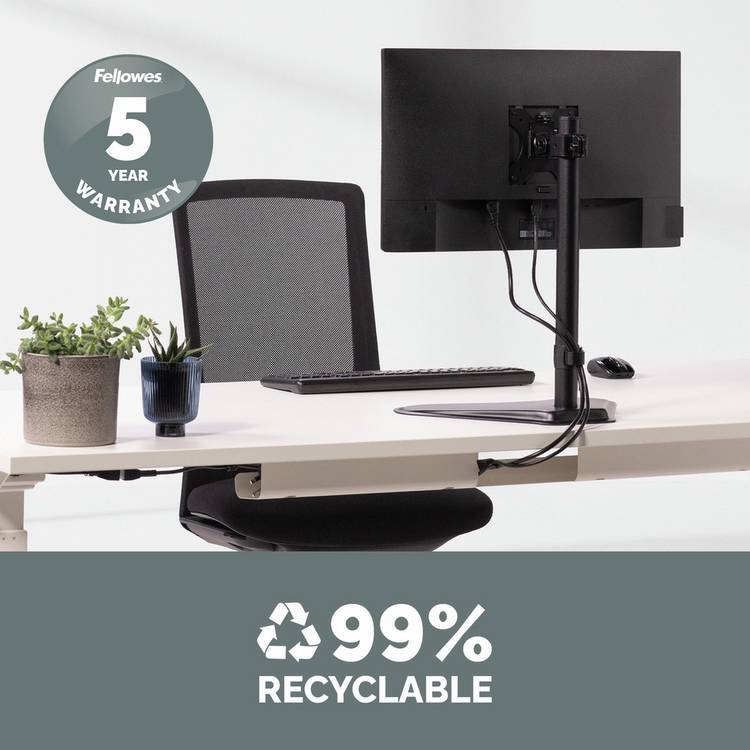 Fellowes Seasa single monitor arm for 32 inch monitors, imported from the UK