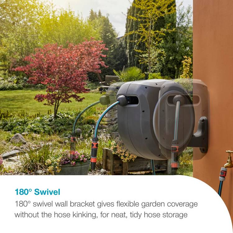 GARDENA auto rewind wall mountable hose box 25m - British product