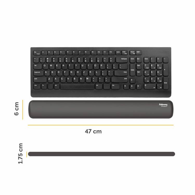 Fellowes Breyta keyboard wrist rest black, imported from the UK