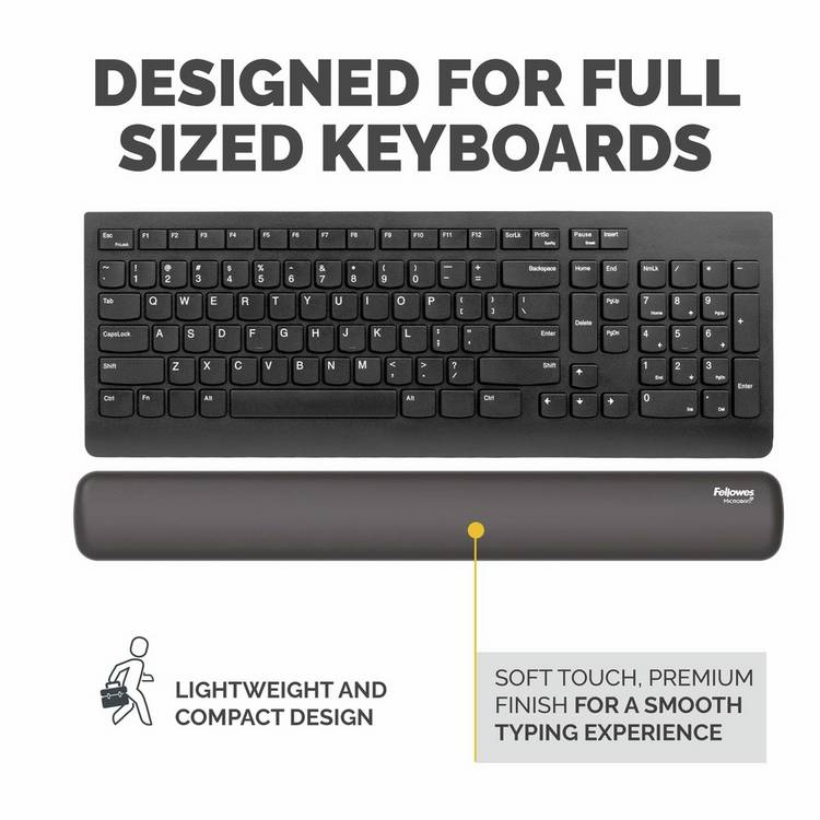 Fellowes Breyta keyboard wrist rest black, imported from the UK