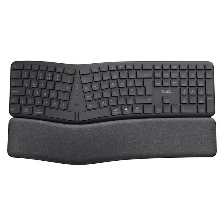 Trust ergonomic wireless keyboard black, UK version