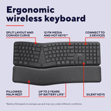 Trust ergonomic wireless keyboard black, UK version