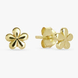 Revere gold plated flower earrings for kids with cubic zirconia, imported from the UK
