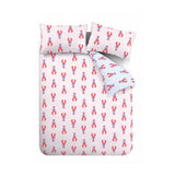 Sassy B Lobster Stripe Pink bedding set single, imported from the UK