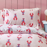 Sassy B Lobster Stripe Pink bedding set single, imported from the UK