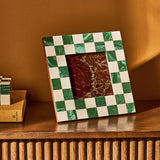 Habitat checkered green resin picture frame 5x5 inches (British brand)