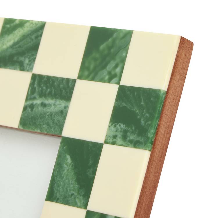 Habitat checkered green resin picture frame 5x5 inches (British brand)