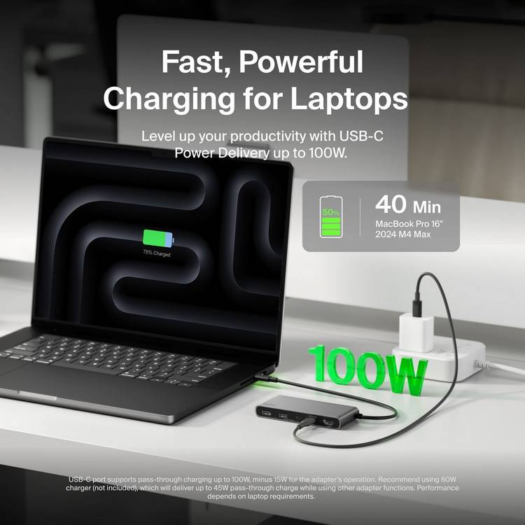 Belkin 7 Port USB-C Hub with HDMI and SD slot, imported from the UK