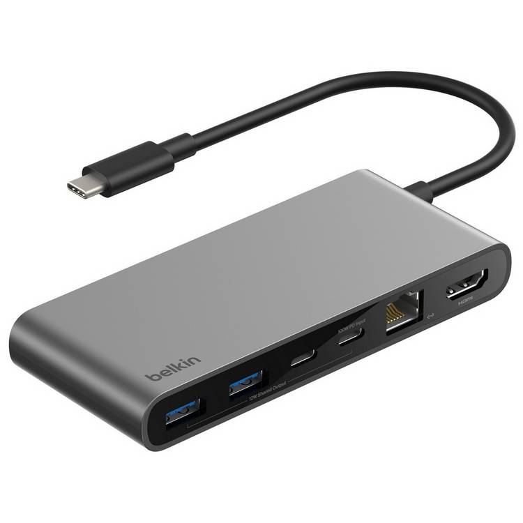 Belkin 8-port USB-C hub with multiple ports, imported from the UK