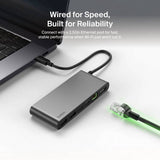 Belkin 8-port USB-C hub with multiple ports, imported from the UK