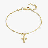 Argos Revere 9ct Gold Plated Sterling Silver Cross Bracelet- Buy online at McGrocer