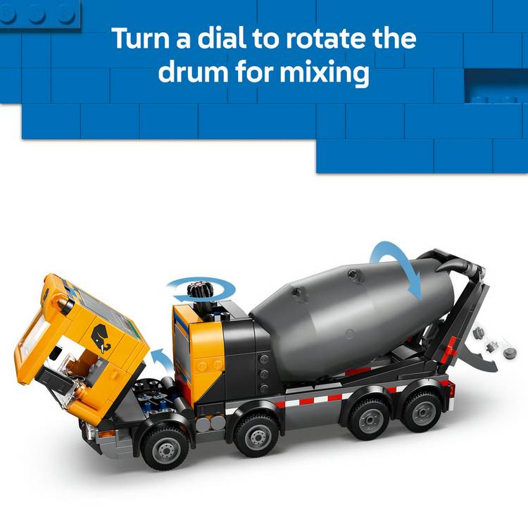 LEGO City Cement Mixer Truck construction toy 371 pieces 9 cm high, imported from the UK