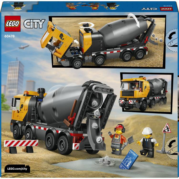 LEGO City Cement Mixer Truck construction toy 371 pieces 9 cm high, imported from the UK