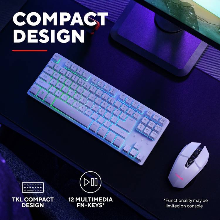 GXTrust 831 Thado TKL wireless gaming keyboard white, imported from the UK