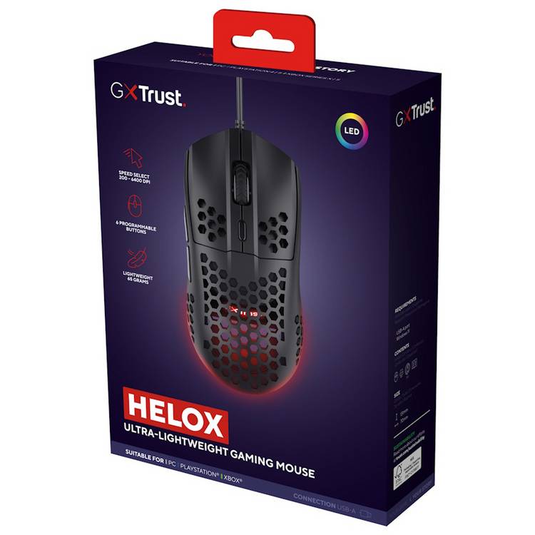 GXTrust Helox ultra-lightweight gaming mouse black, UK version