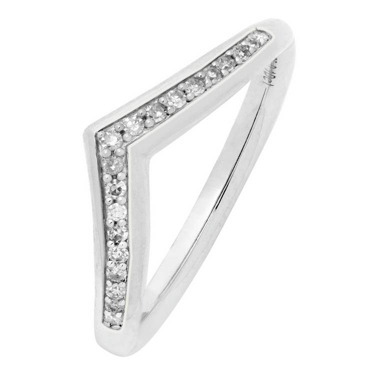 Revere 9ct white gold diamond wedding ring 0.10ct (British brand)