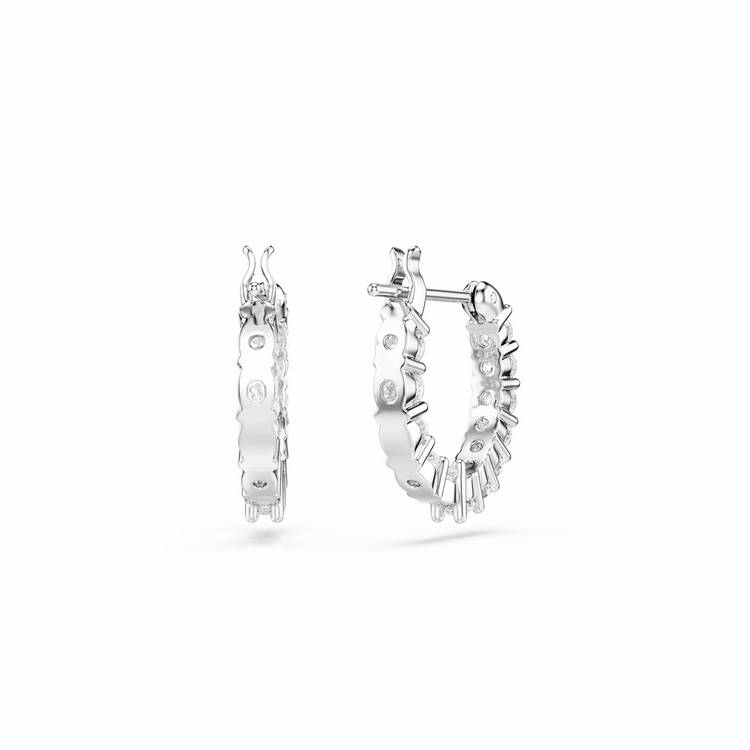Swarovski hoop earrings white crystal stones 15mm (British brand)