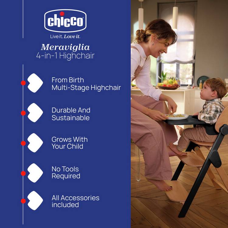Chicco Meraviglia Ebony multi-functional highchair, UK version