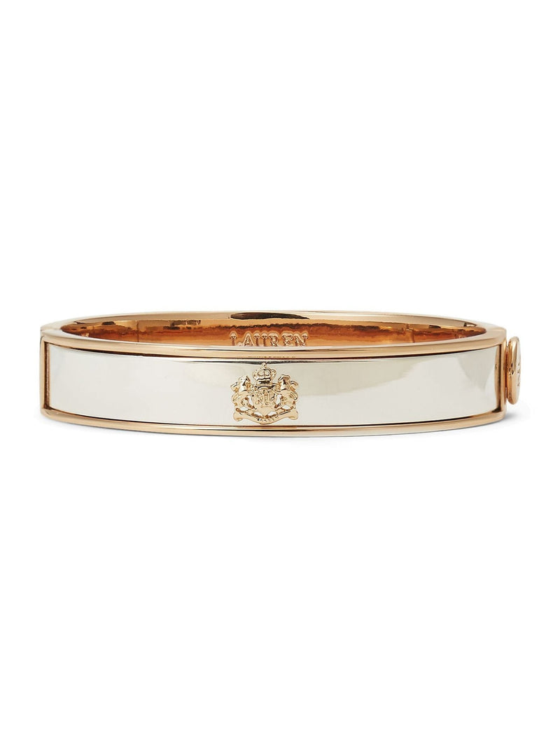 Lauren Ralph Lauren gold tone crest bangle, UK version