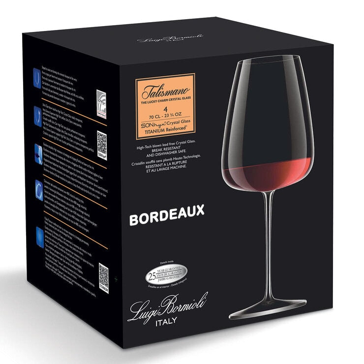Luigi Bormioli crystal Bordeaux glasses 8 pack, imported from the UK