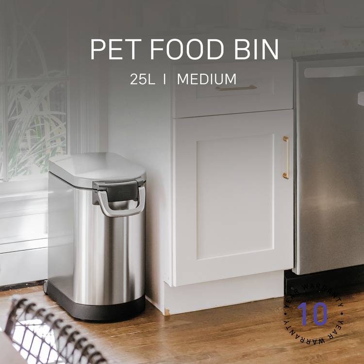 Simplehuman pet food bin stainless steel 25L, imported from the UK