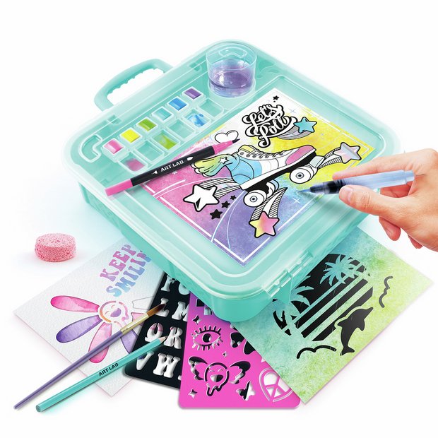 Art Lab watercolour case with paints and tools - British product